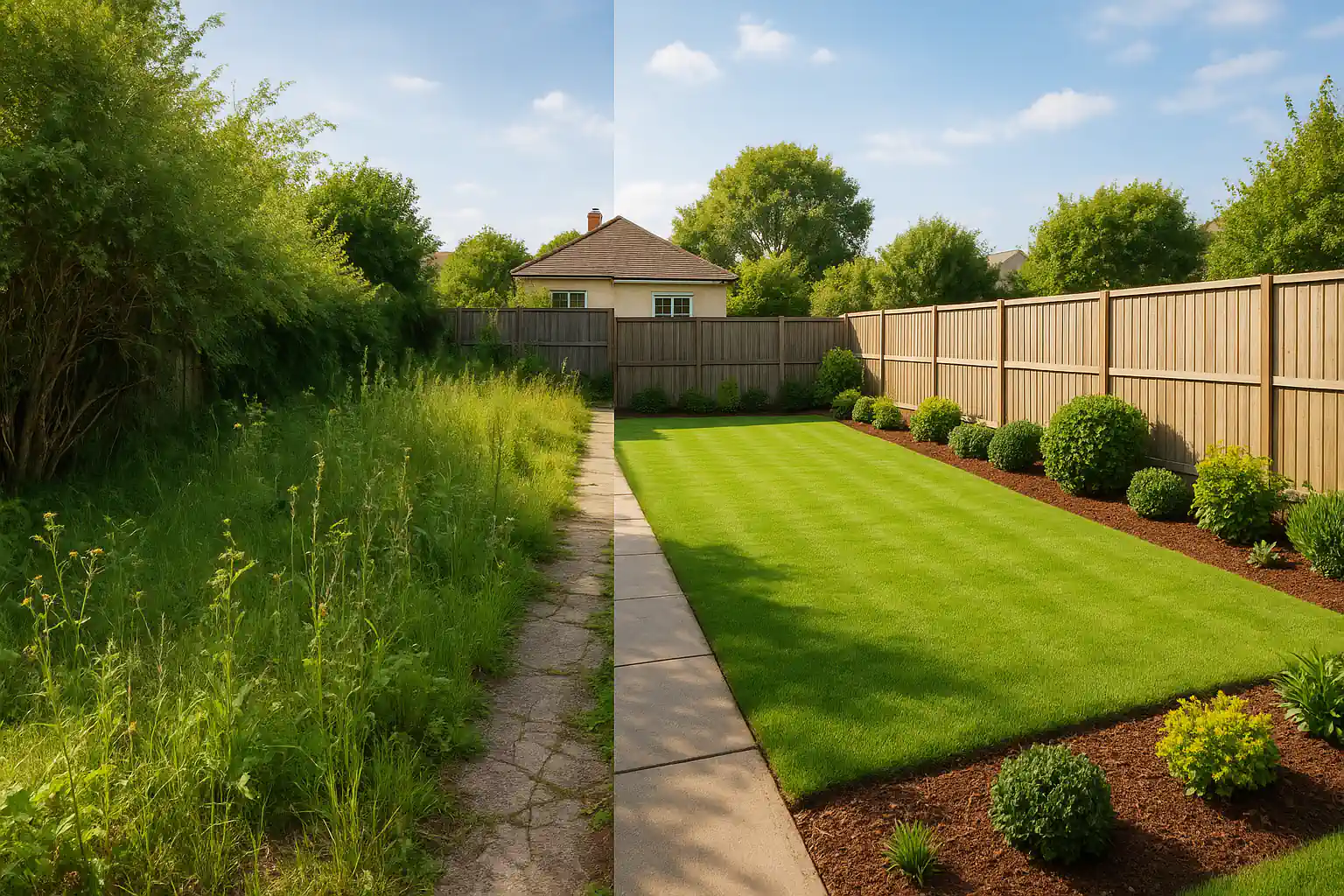 Garten-Blog mit sauberer Terrasse